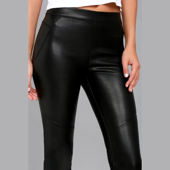 Free People Vegan Leather Moto Leggings - Picture 4 of 15